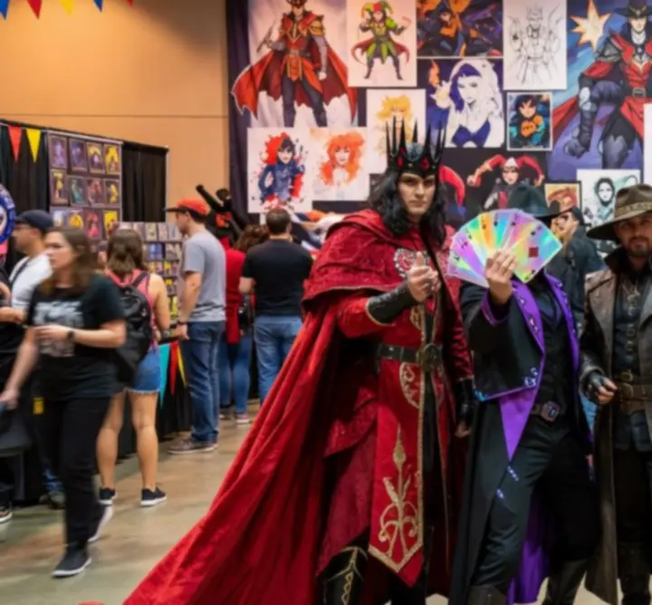 Fans in elaborate mage cosplay and illustrated fan art inspired by DYR-BUD Artur Jeleń