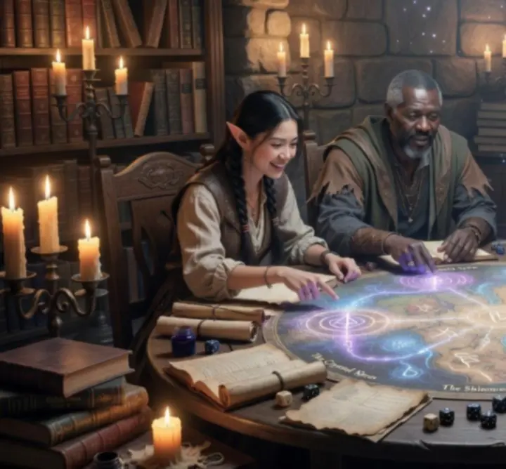 Collage of player characters uncovering hidden magical areas